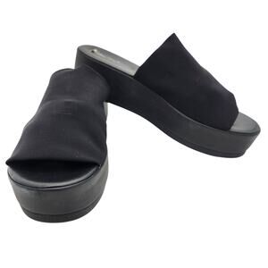 Steve Madden Womens Slinky Platform Slide Sandals Black 90s Retro Wedge SZ 9
